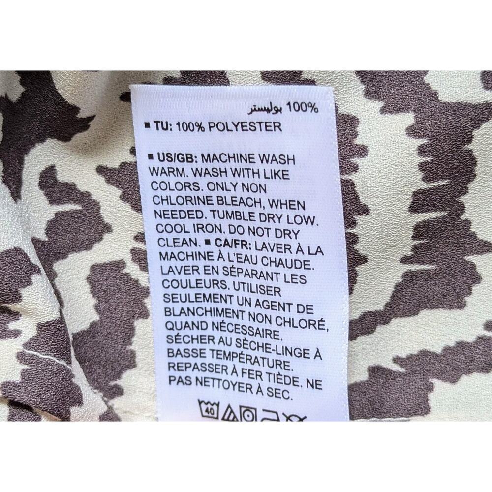 Lark & Ro Sleeveless Blouse Tank Shell 12 Black Beige Zebra Print Career Classic - Picture 10 of 10